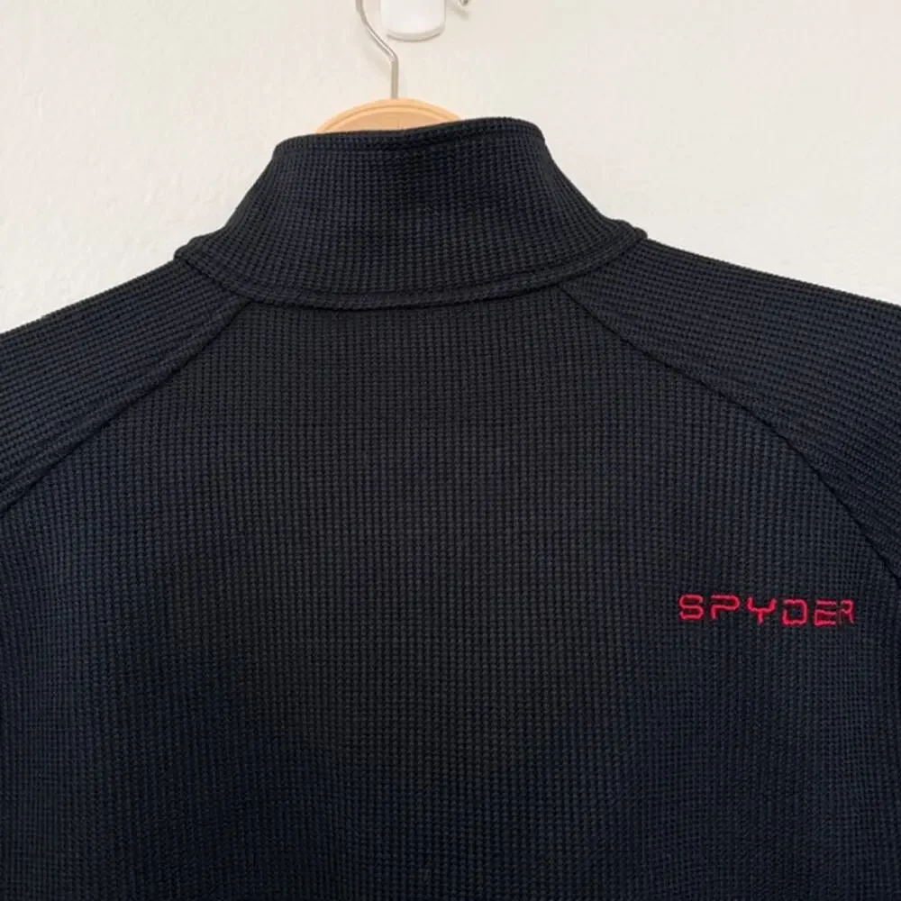 Spyder‎ Boundless 1/4 Zip Black Pullover with Red Logo Athletic Men's Medium